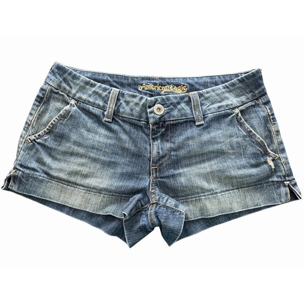 American Eagle Outfitters Shorts Women's Size 6 Denim Micro Mini Y2K MMM1-1
